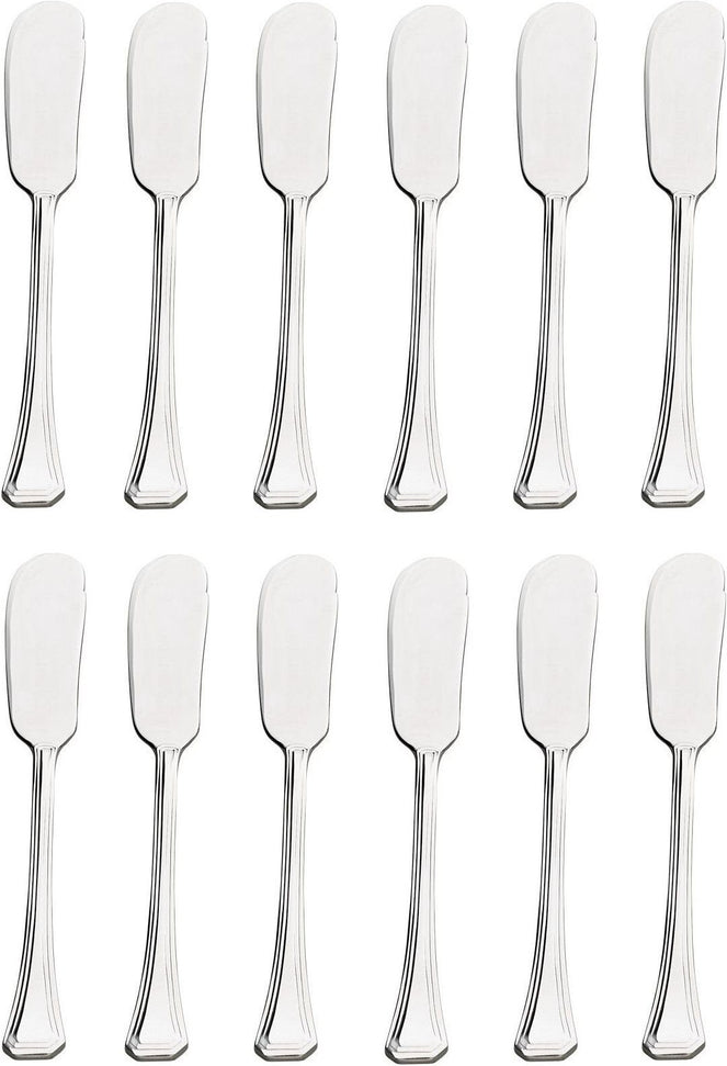Browne - OXFORD 6.4" Stainless Steel Butter Spreader Bent, Pack of 12 - 502022