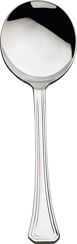 Browne - OXFORD 7.3" Stainless Steel Round Soup Spoon, Pack of 12 - 502013