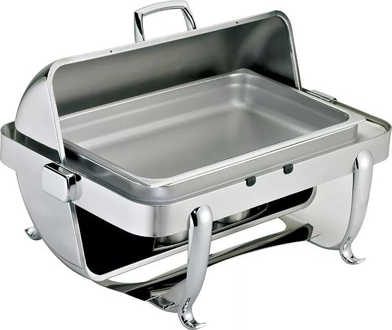 Browne - Octave 7 QT Stainless Steel Rectangular Full Size Dripless Chafer with Roll Top Cover - 575171