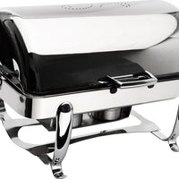 Browne - Octave 7 QT Stainless Steel Rectangular Full Size Dripless Chafer with Roll Top Cover - 575171