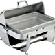 Browne - Octave 7 QT Stainless Steel Rectangular Full Size Dripless Chafer with Roll Top Cover - 575171