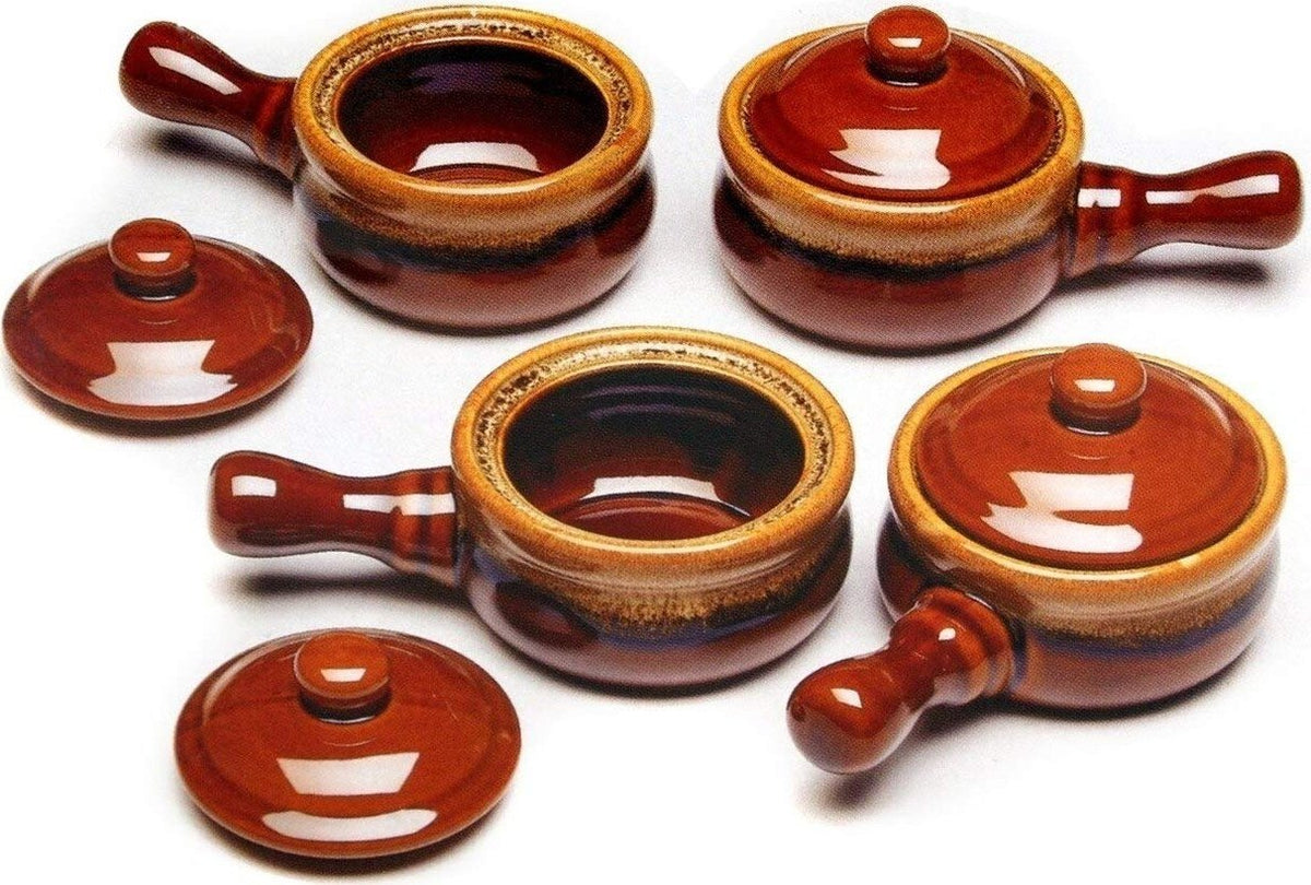 Browne - Onion Soup Dish With Cover, Pack of 4 - 744047