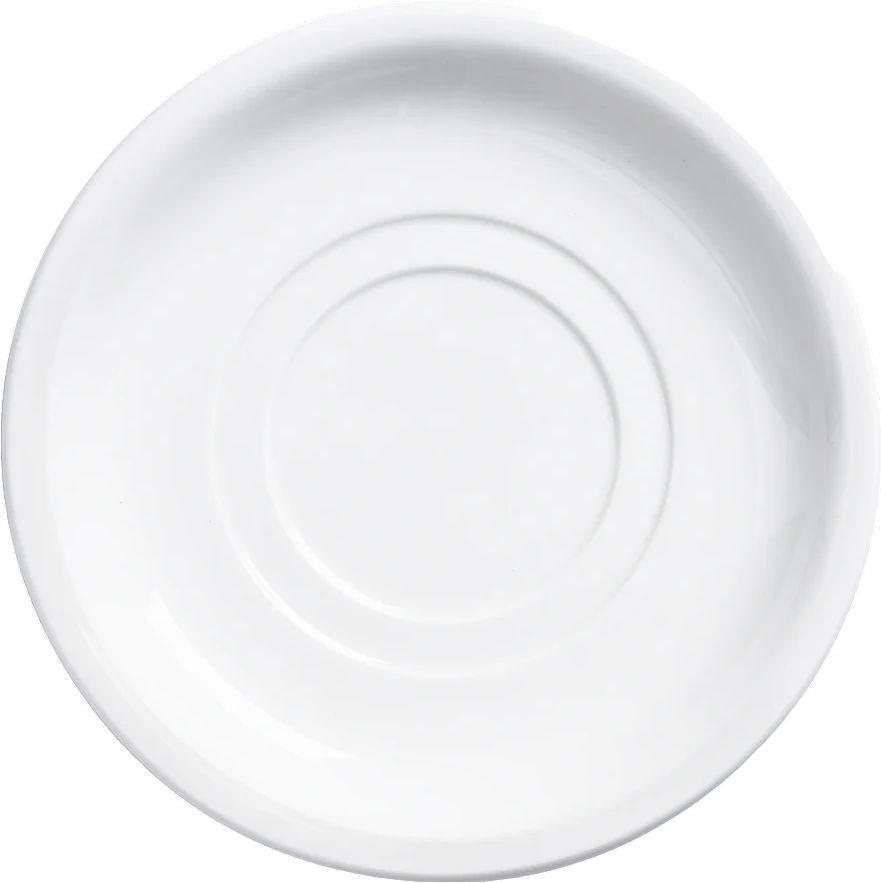 Browne - PALM 5.5" White Double Well Saucer, Pack of 36 - 563972