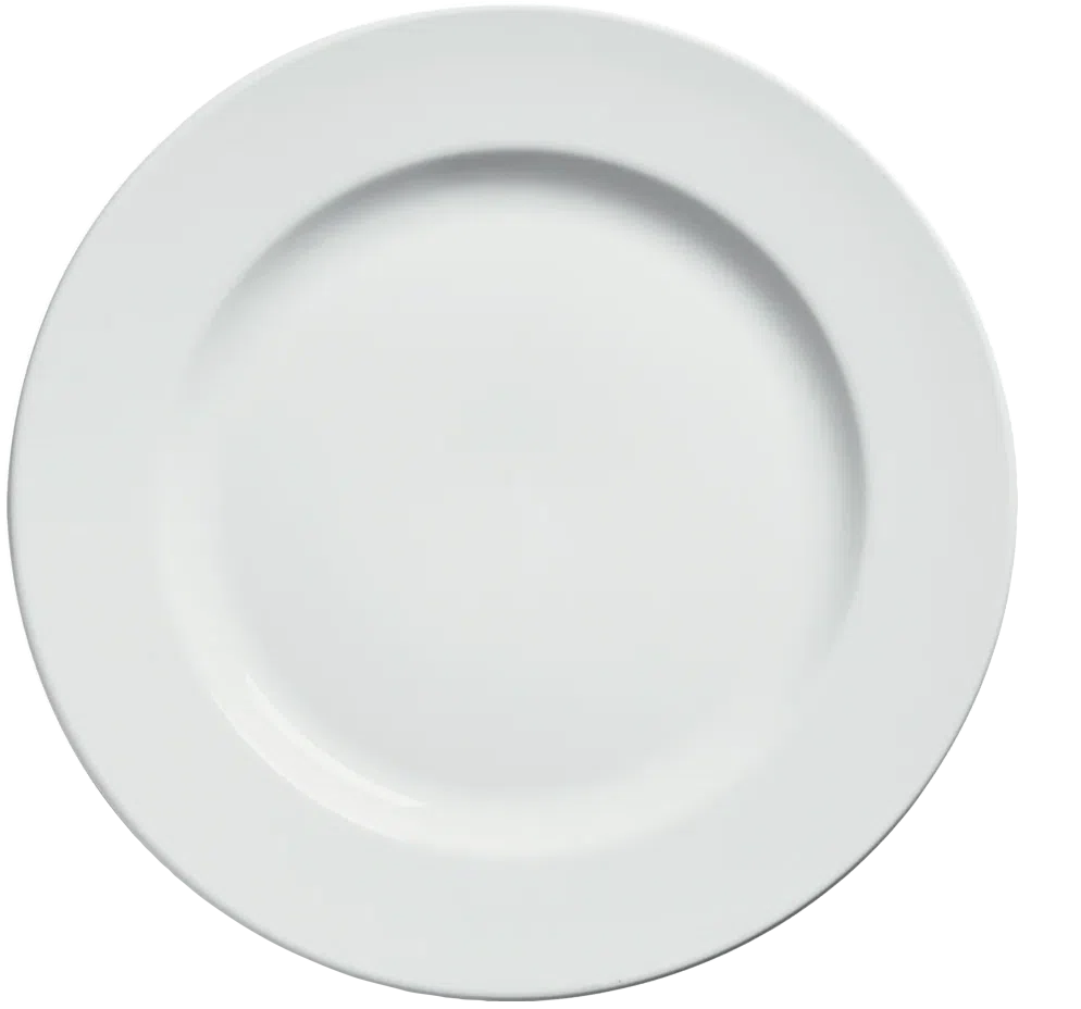 Browne - PALM 5.5" White Wide Rim Porcelain Side Plate, Pack of 36 - 563990