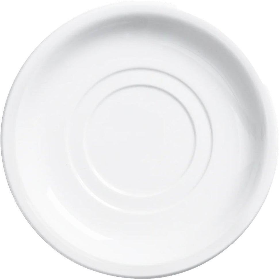 Browne - PALM 6" White Double Well Saucer, Pack of 36 - 563973