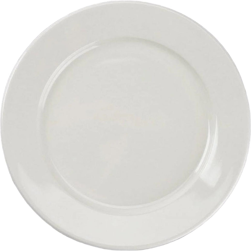 Browne - PALM 7.125" White Wide Rim Porcelain Dessert Plate, Pack of 36 - 563992