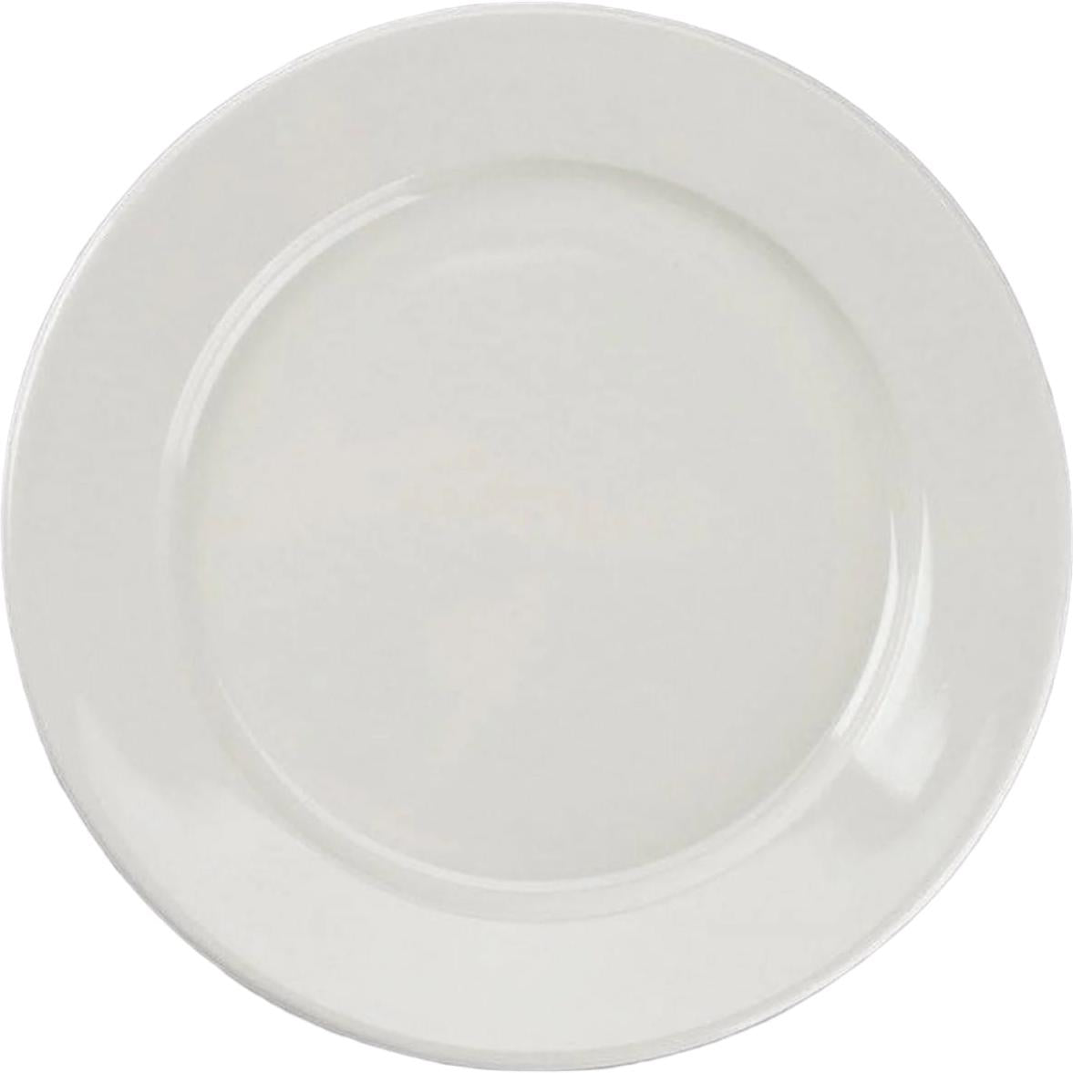 Browne - PALM 7.125" White Wide Rim Porcelain Dessert Plate, Pack of 36 - 563992