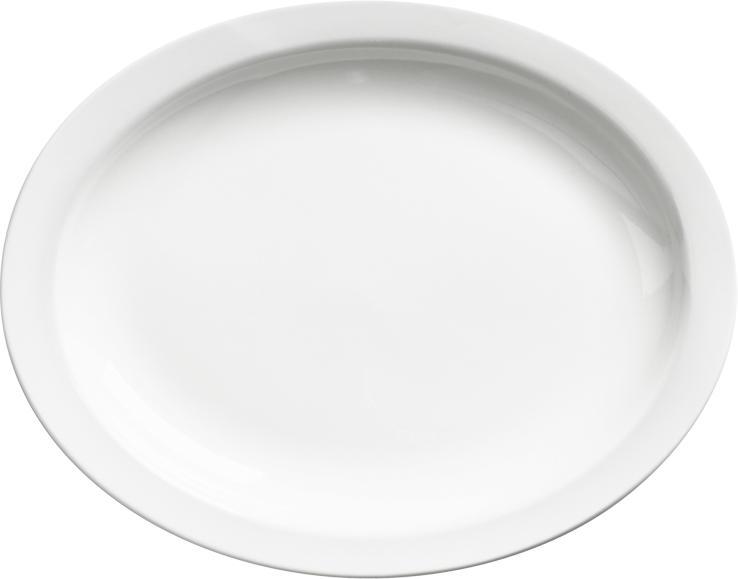 Browne - PALM 9.75" White Oval Platter, Pack of 24 - 563967