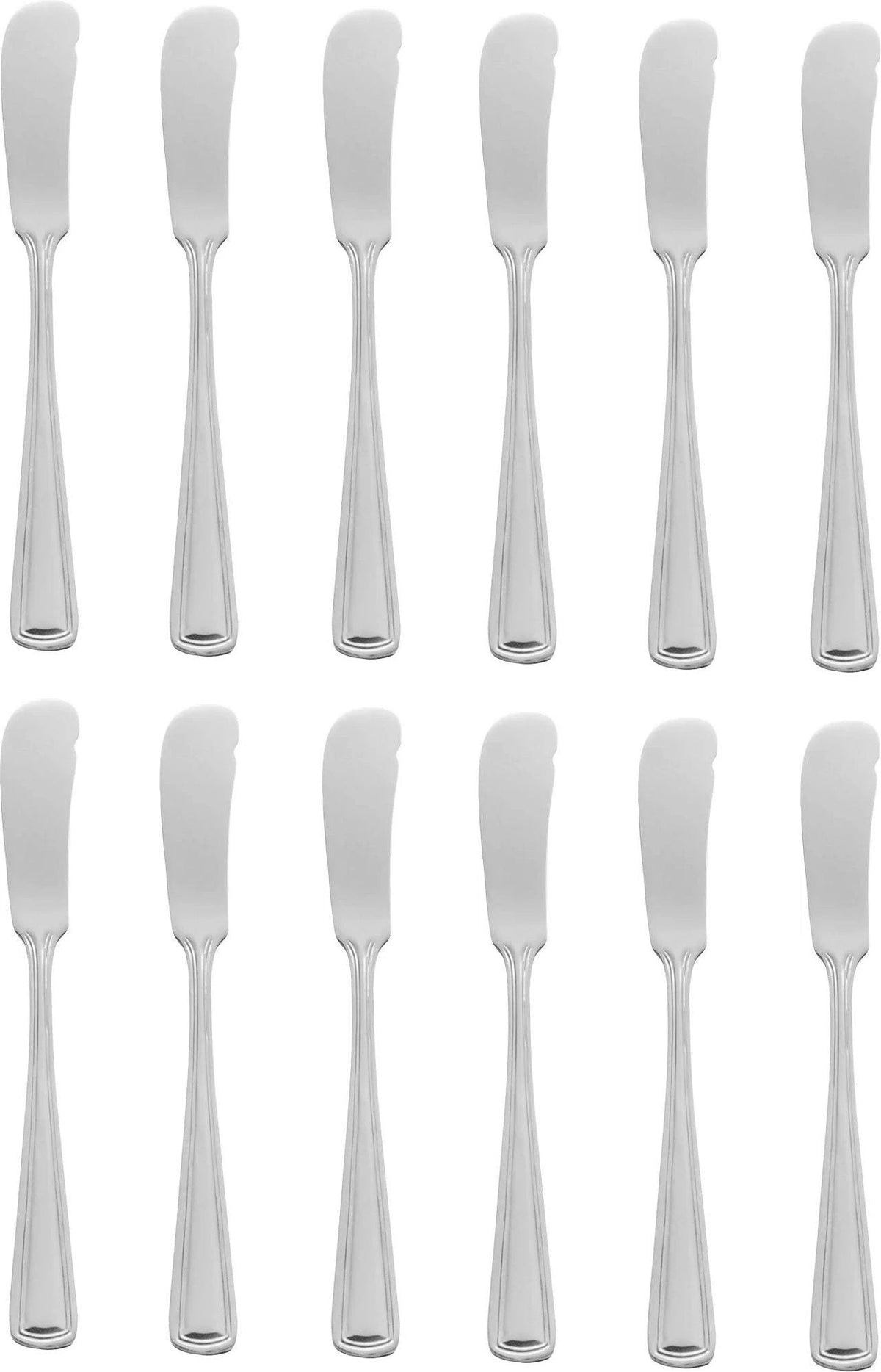 Browne - ROYAL 6.8" Stainless Steel Butter Spreader Bent, Pack of 12 - 502622