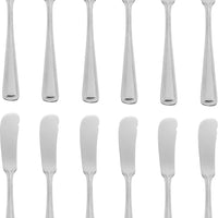 Browne - ROYAL 6.8" Stainless Steel Butter Spreader Bent, Pack of 12 - 502622