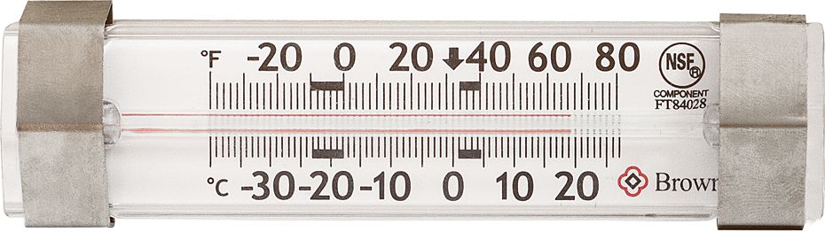 Browne - Refrigerator/Freezer Thermometer (-40 to 80° F or -40 to 27° C) - FT84028
