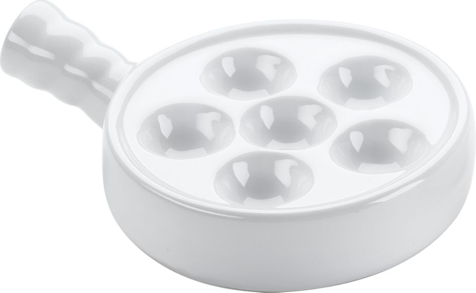 Browne - White Snail Plate with Ribbed Handle - 744042