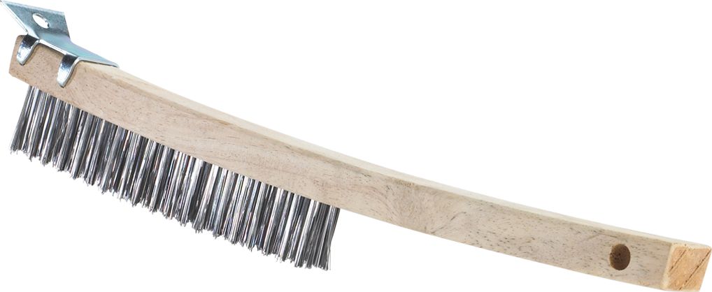 Browne - Wood Handle Wire Brush with Scraper - 574260
