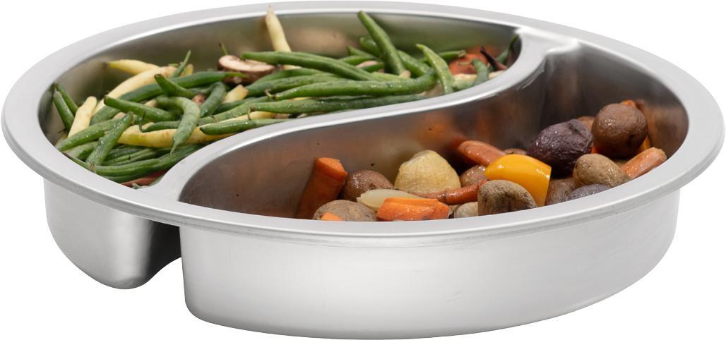 Browne - Ying Yang 5.5 QT Stainless Steel Round Divided Food Pan - 575165