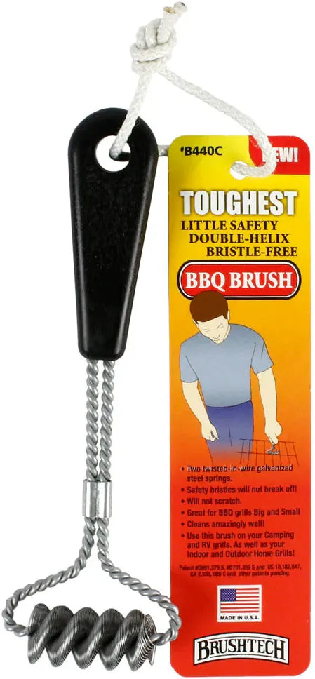 Brushtech - 7" Safety Double-Helix Bristle-Free Mini BBQ Grill Brush - BT440C