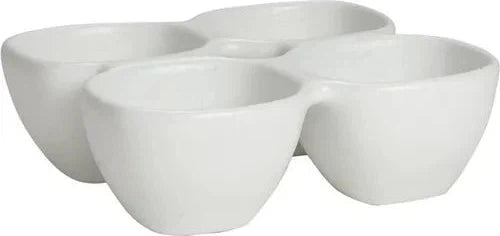 Bugambilia - Classic 10 Oz 4 Division Condiment with Handle and With Elegantly Textured - BS303WW