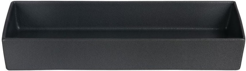 Bugambilia - Classic 105.92 Oz Black Rectangular Straight Sided Salad Bowl with Glossy Smooth Finish - COMP44BB