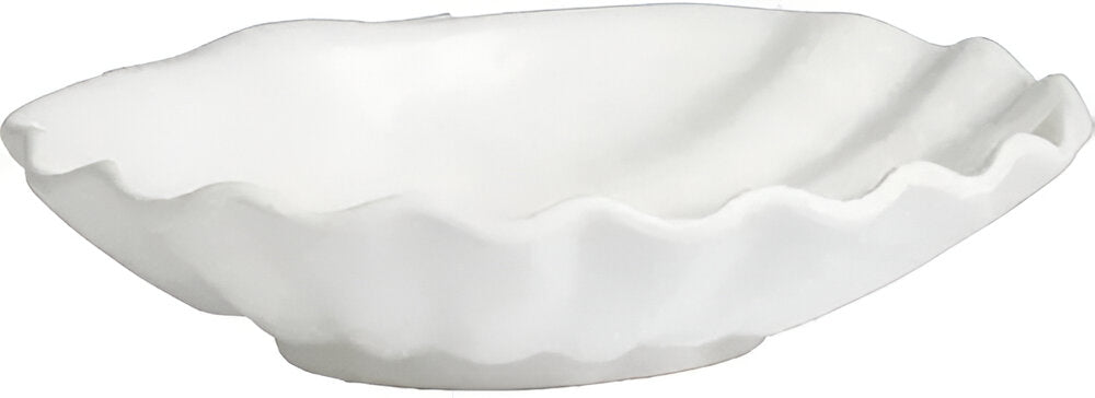 Bugambilia - Classic 118.4 Oz Large White Shell Shell Plate With Elegantly Textured - SC174WW