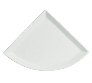 Bugambilia - Classic 11.4" X-Small White Quarter Moon Platter With Elegantly Textured - PM401WW