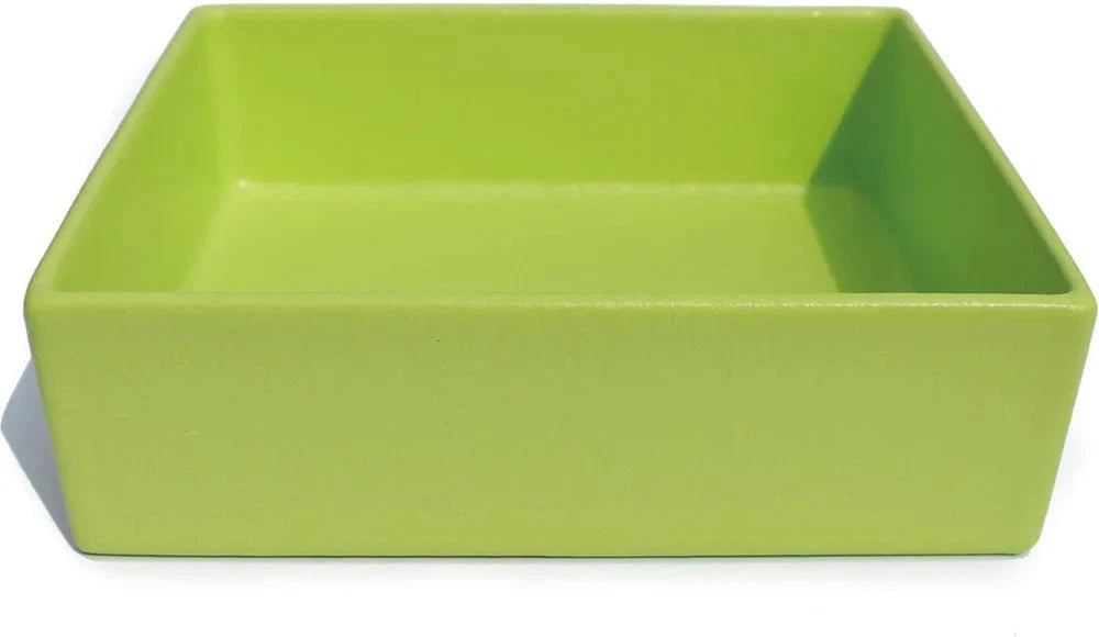 Bugambilia - Classic 125.12 Oz Lime Square Straight Sided Salad Bowl With Elegantly Textured - COMP03LM