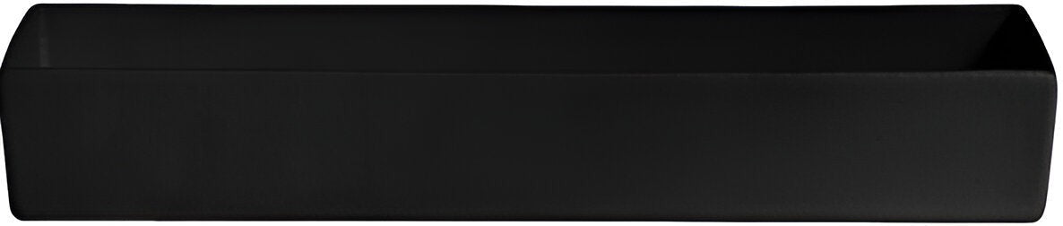 Bugambilia - Classic 134.08 Oz Black Rectangular Inclined Straight Sided Salad Bar Bowl With Elegantly Textured - COMP32BB