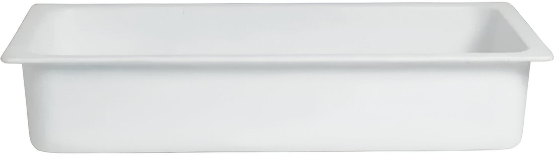 Bugambilia - Classic 13.7 Qt White Rectangular Full Size Deep Food Pan With Elegantly Textured - IH1FDWW