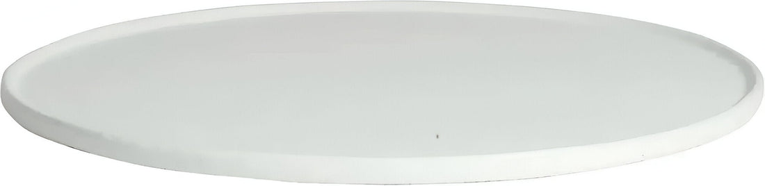 Bugambilia - Classic 14.4" Small Round White Disc with Rim With Elegantly Textured - DR202WW