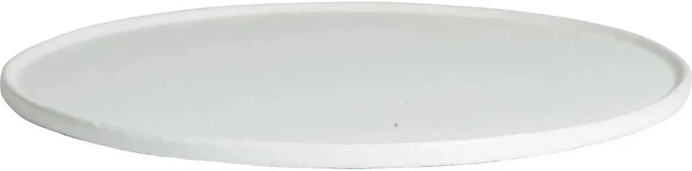 Bugambilia - Classic 15.7" Medium Round White Disc with Rim With Elegantly Textured - DR203WW