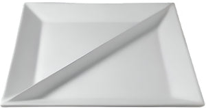 Bugambilia - Classic 17" White Square Divided Buffet Platter With Elegantly Textured - PS015WW