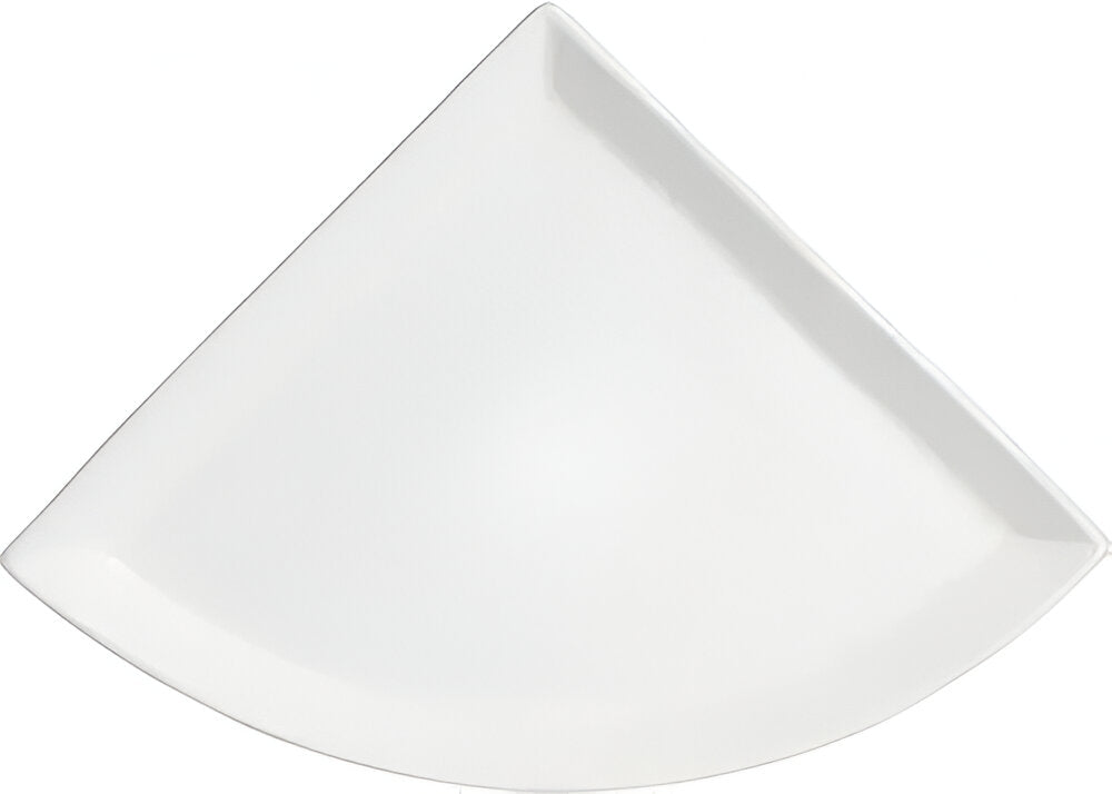 Bugambilia - Classic 17.30" Large White Quarter Moon Platter With Elegantly Textured - PM404WW
