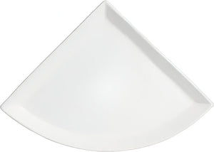Bugambilia - Classic 17.30" Large White Quarter Moon Platter With Elegantly Textured - PM404WW