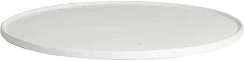 Bugambilia - Classic 17.7" Large Round White Disc with Rim With Elegantly Textured - DR204WW