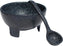Bugambilia - Classic 18.6 Oz Small Granite Black Round Molcajete With Elegantly Textured - MJS02GB