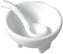 Bugambilia - Classic 18.6 Oz Small White Round Molcajete With Elegantly Textured - MJS02WW
