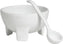 Bugambilia - Classic 18.6 Oz White Round Molcajete With Elegantly Textured - MJSS2WW
