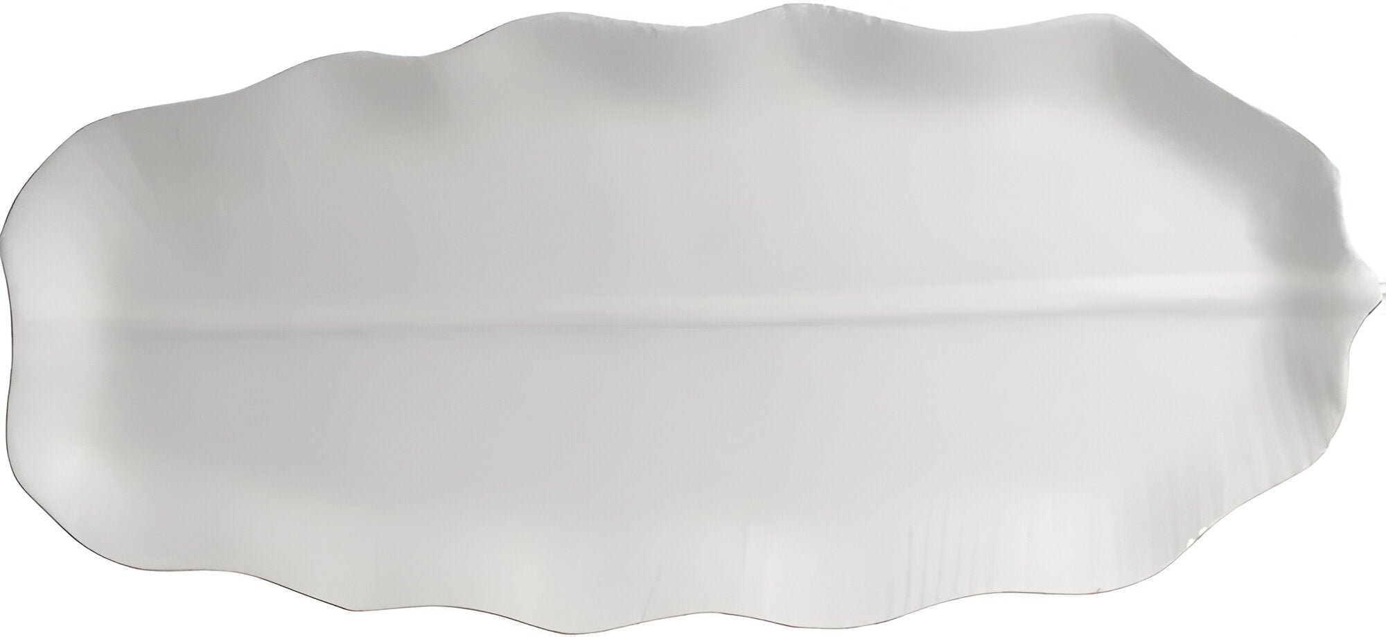 Bugambilia - Classic 19.7" Small White Palm Platter With Elegantly Textured - PHP02WW