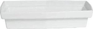 Bugambilia - Classic 1.1 Qt Small White Rectangular Platter With Elegantly Textured - PUD02WW