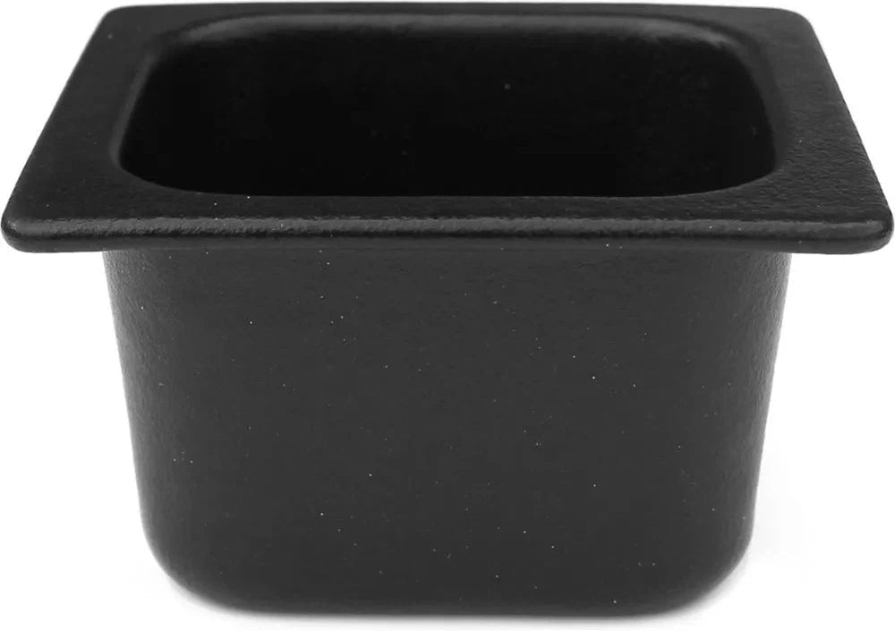 Bugambilia - Classic 1.6 Qt Black Rectangular Sixth Size Deep Food Pan With Elegantly Textured - IH1/6DBB