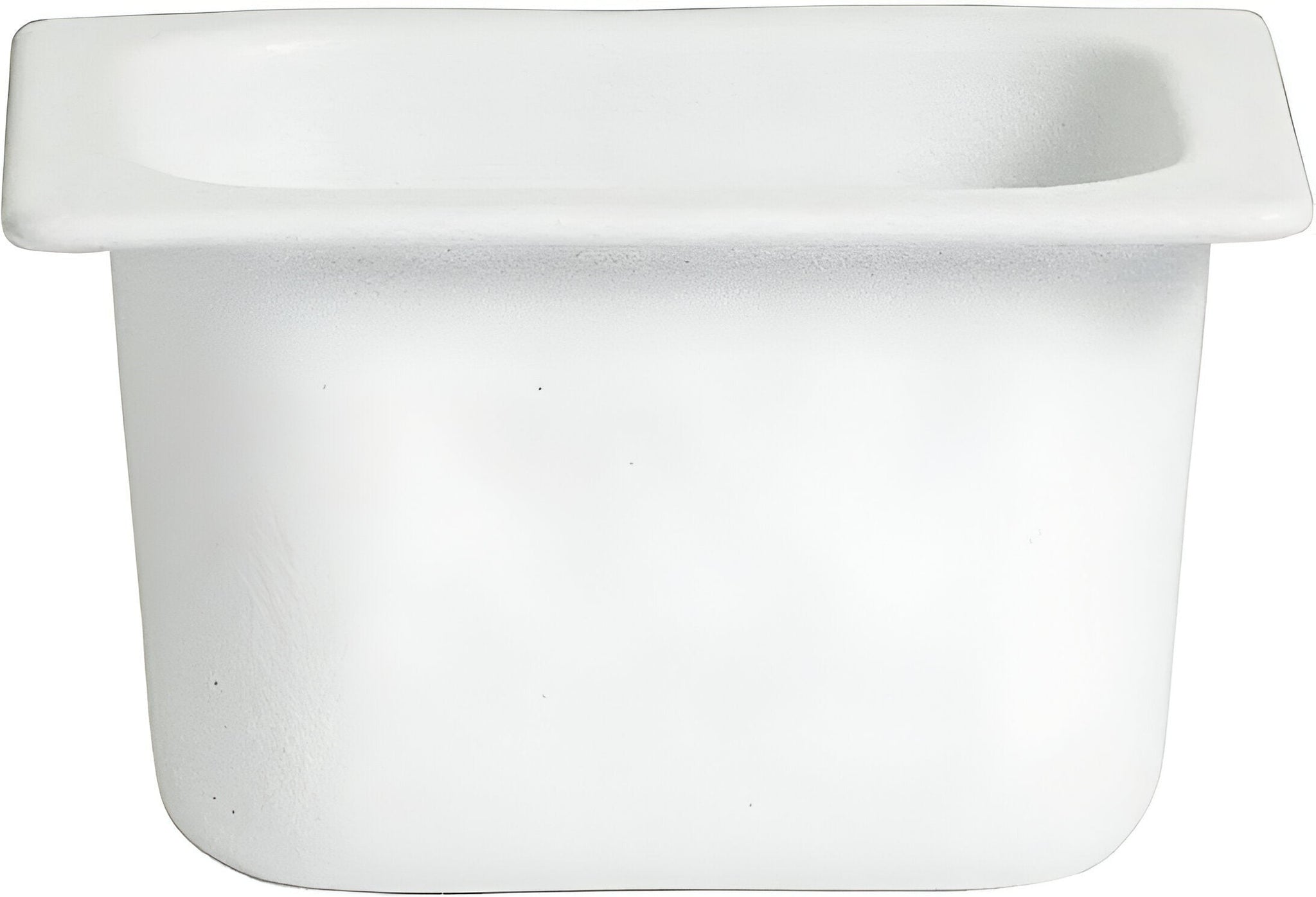 Bugambilia - Classic 1.6 Qt White Rectangular Sixth Size Deep Food Pan With Elegantly Textured - IH1/6DWW