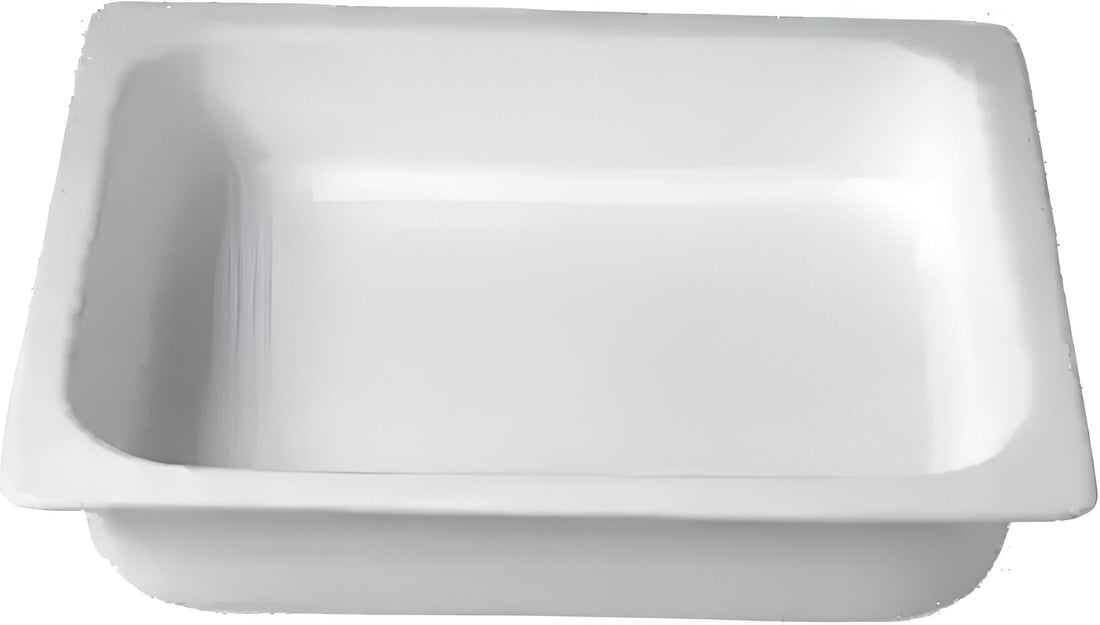 Bugambilia - Classic 20.80" White Rectangular Custom Full Size Food Pan With Elegantly Textured - SBIH1WW