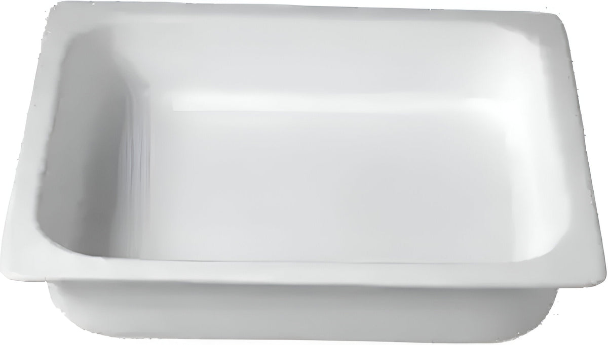 Bugambilia - Classic 20.80" White Rectangular Custom Full Size Food Pan With Elegantly Textured - SBIH1WW