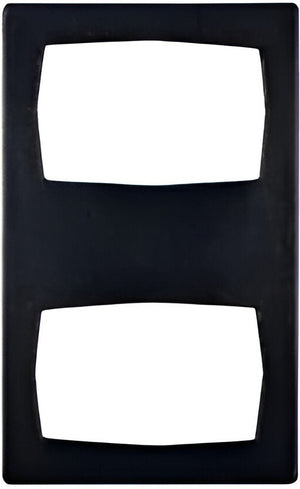 Bugambilia - Classic 20.82" x 12.75" Black Resin Coated Single Tile With 2 Rectangular Openings Fits For TPUD02 - T0A21