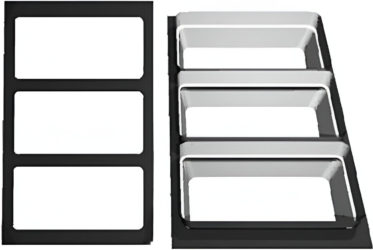 Bugambilia - Classic 20.82" x 12.75" Black Resin Coated Single Tile with 3 Rectangular Openings Fits For BUD24 & TPUD44 - T0A22