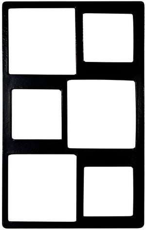 Bugambilia - Classic 20.82" x 12.75" Black Resin Coated Single Tile with Six Square Openings Fits for IS012 & IS022 & IS013 & IS014 - T0A3
