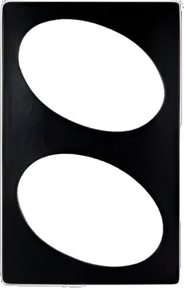 Bugambilia - Classic 20.82" x 12.75" Black Resin Coated Single Tile with Two Oval Openings Fits For CO004 - T0A6