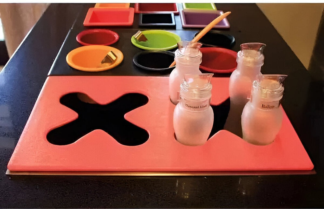 Bugambilia - Classic 20.82" x 12.75" Red Resin Coated Single Tile with Eight Openings for SDB-16 or SDB-32 - T0ASDB-R