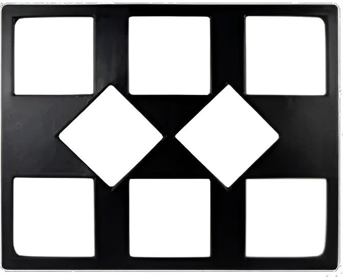 Bugambilia - Classic 20.82" x 25.5" Black Resin Coated Double Tile with Eight Square Openings Fits For IS013 & IS014 - T0A9