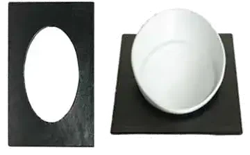 Bugambilia - Classic 21.69" x 13.25" Black Resin Coated Single Tile with 1 Oval Opening Fits for TBO205 - T0B26