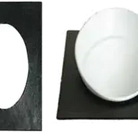 Bugambilia - Classic 21.69" x 13.25" Black Resin Coated Single Tile with 1 Oval Opening Fits for TBO205 - T0B26