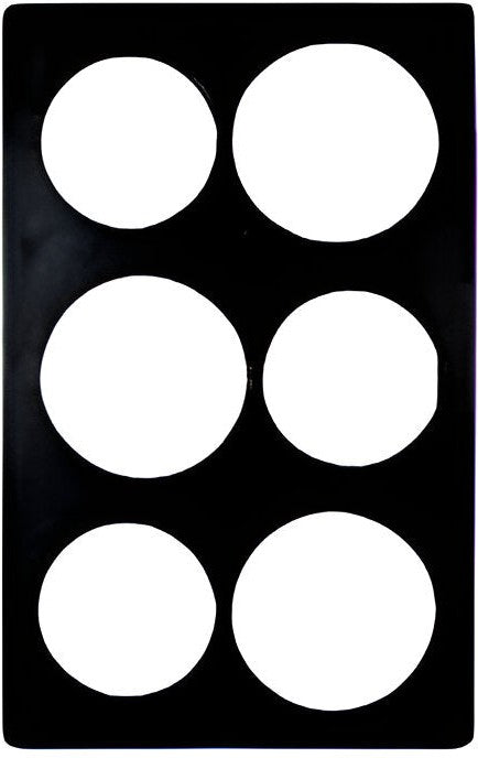 Bugambilia - Classic 21.69" x 13.25" Black Resin Coated Single Tile with Six Round Openings Fits for IR012 & IR013 & IR014 - T0B4